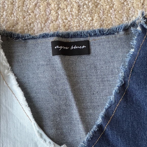 Blue Patchwork Denim Dress - Picture 5 of 7